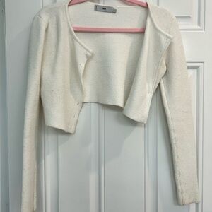 Adika Cream Cropped Open-Front Women's Cardigan